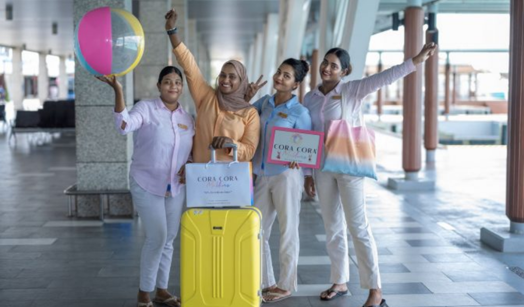 First All-Female Airport Welcome Team, Courtesy of Cora Cora Maldives