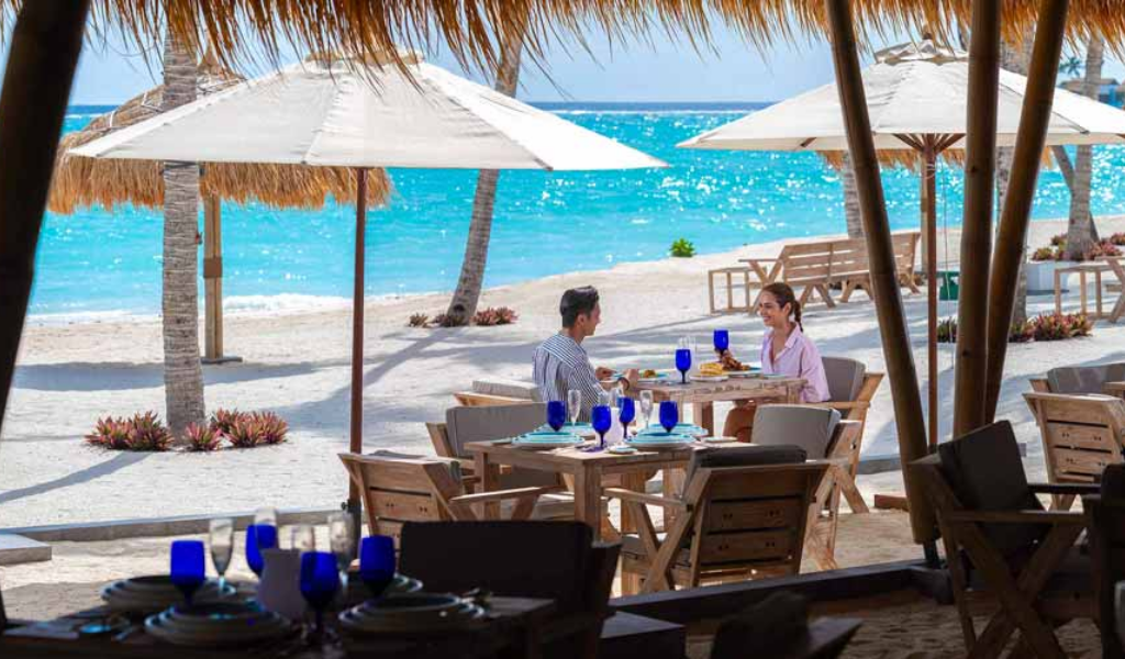 Inside The Beach Club Grill Restaurant at Emerald Maldives