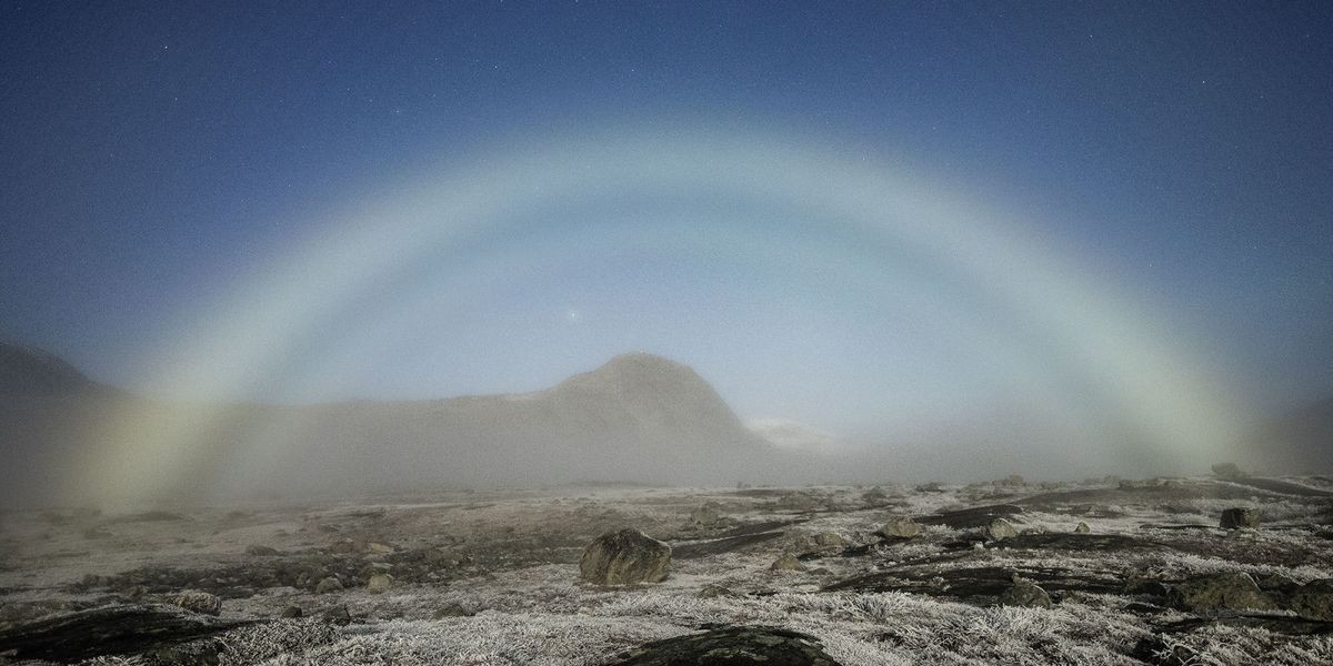 Breath-taking Rare White Rainbow Captured