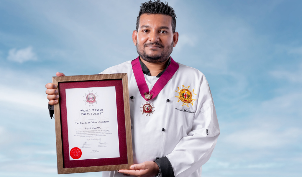 Executive Chef of Reethi Beach Resort Farish Mukthar Becomes A Member of World Master Chef Society