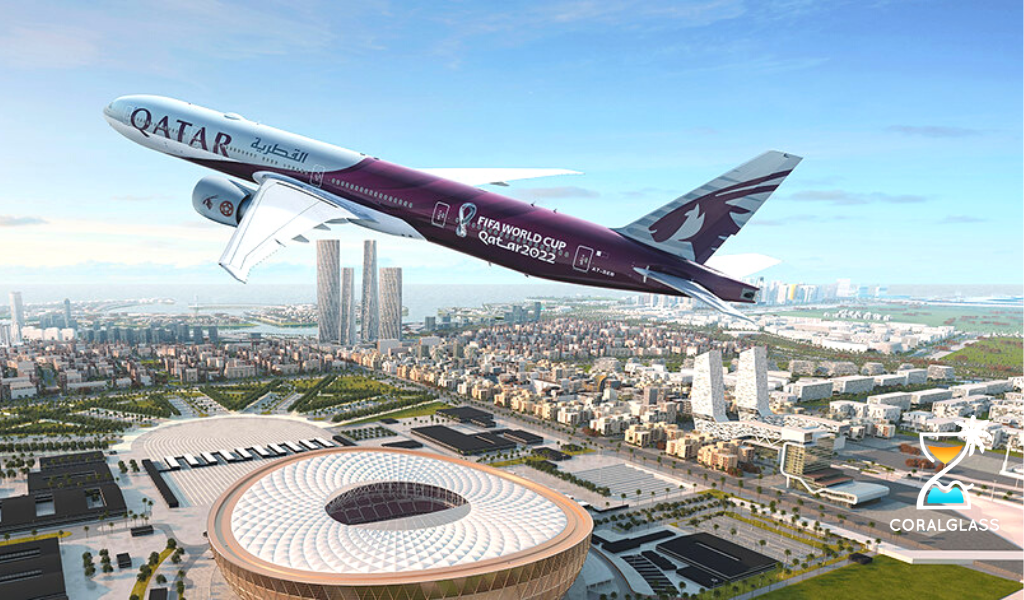 Coral Glass Major Celebration for Qatar Airways as the Airline