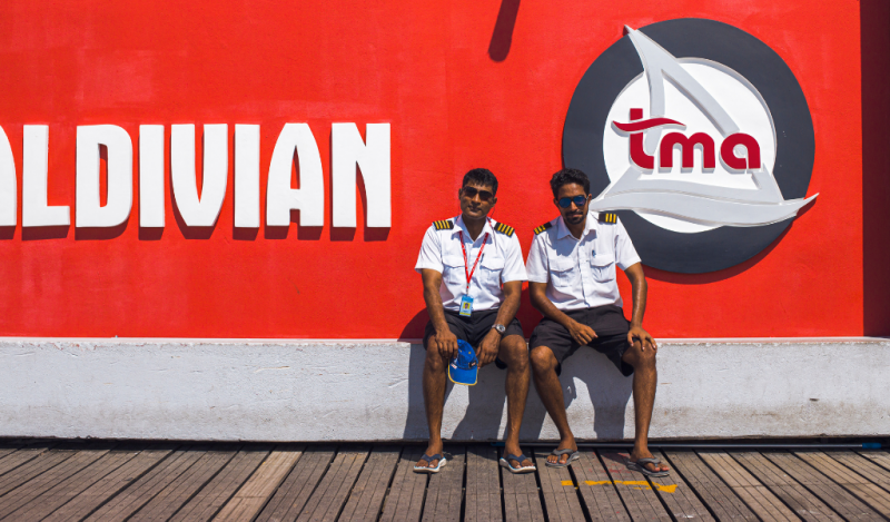 Father-Son Duo Soaring in the Skies of Maldives